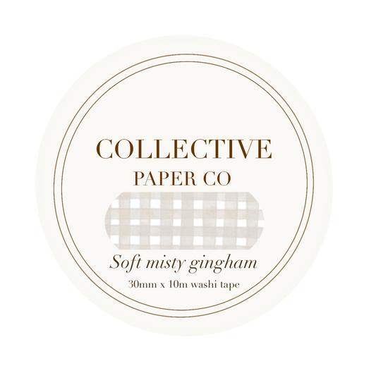 Collective Paper Co washi tape - Soft misty gingham