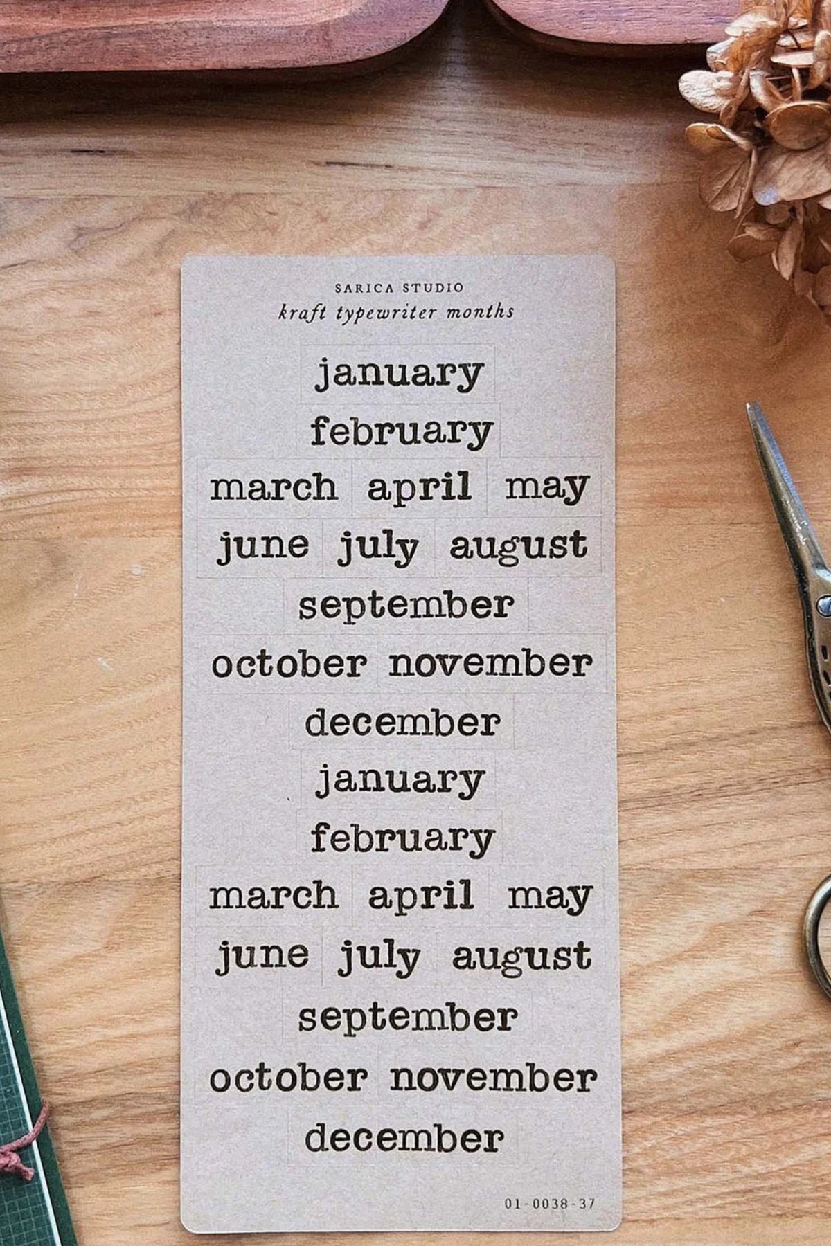 Sarica Studio - Kraft Typewriter Months