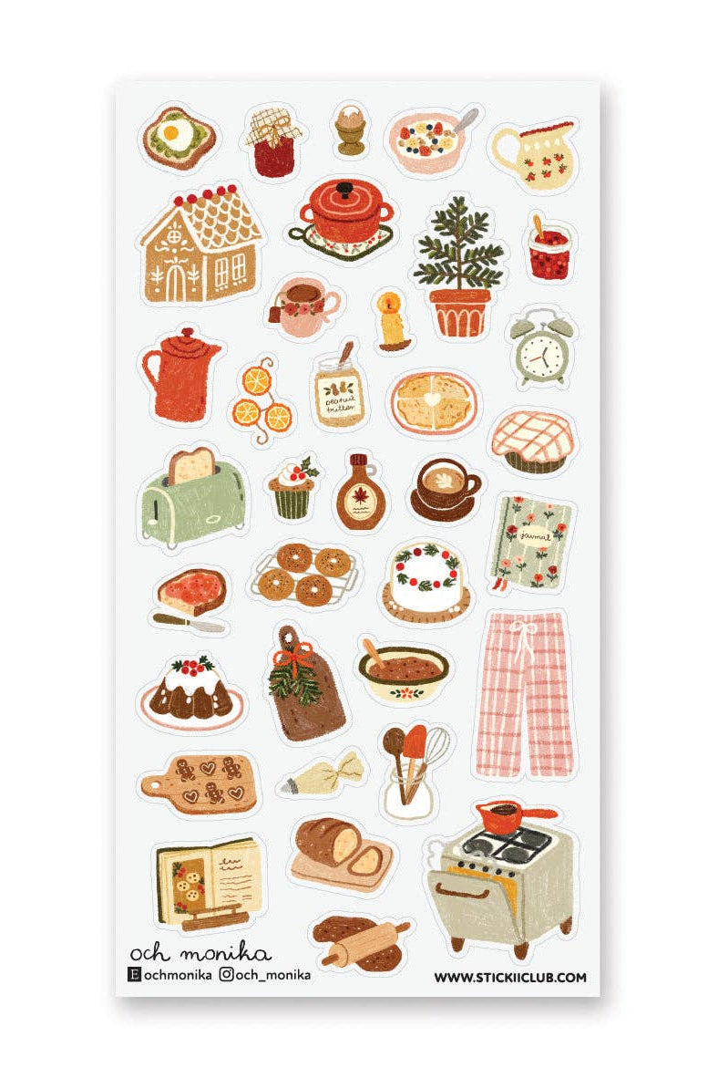 Stickii Club x Och_Monika - Festive Winter Kitchen Sticker Sheet
