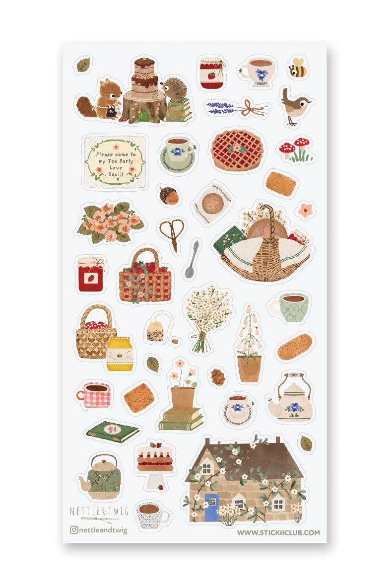 Stickii Club x Nettle and Twig - Woodland Tea Party Sticker Sheet