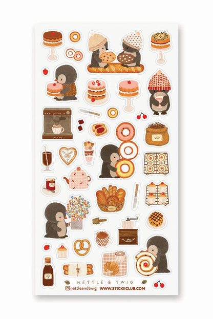 Stickii Club x Nettle and Twig -Penguin Cafe Sticker Sheet