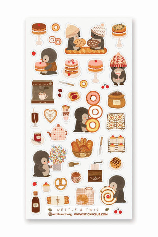 Stickii Club x Nettle and Twig -Penguin Cafe Sticker Sheet
