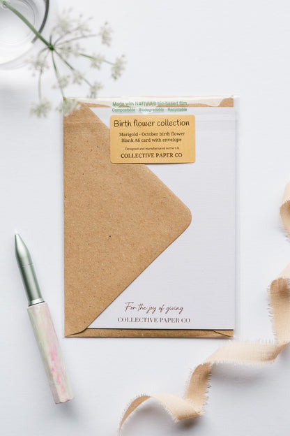 Marigold Flower Card