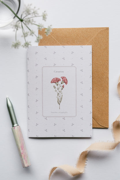 Carnation Flower Card
