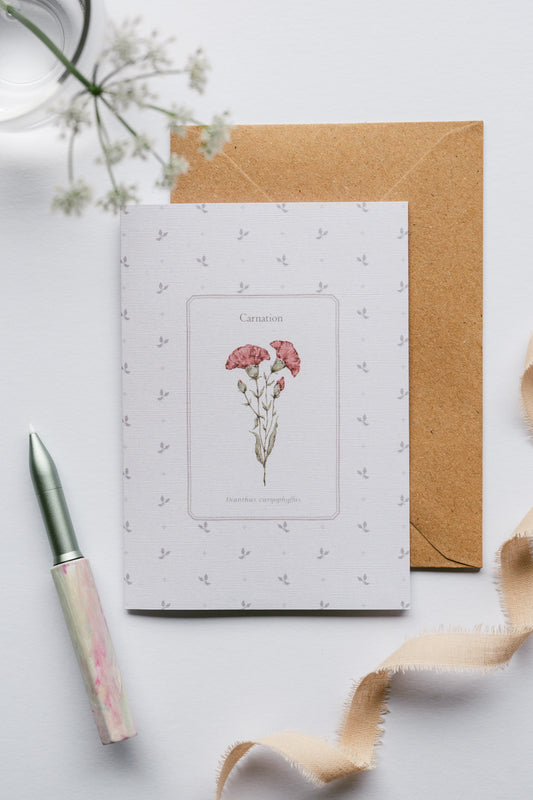 Carnation Flower Card