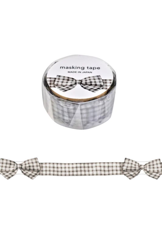 Mind Wave Masking tape - Grey gingham ribbon