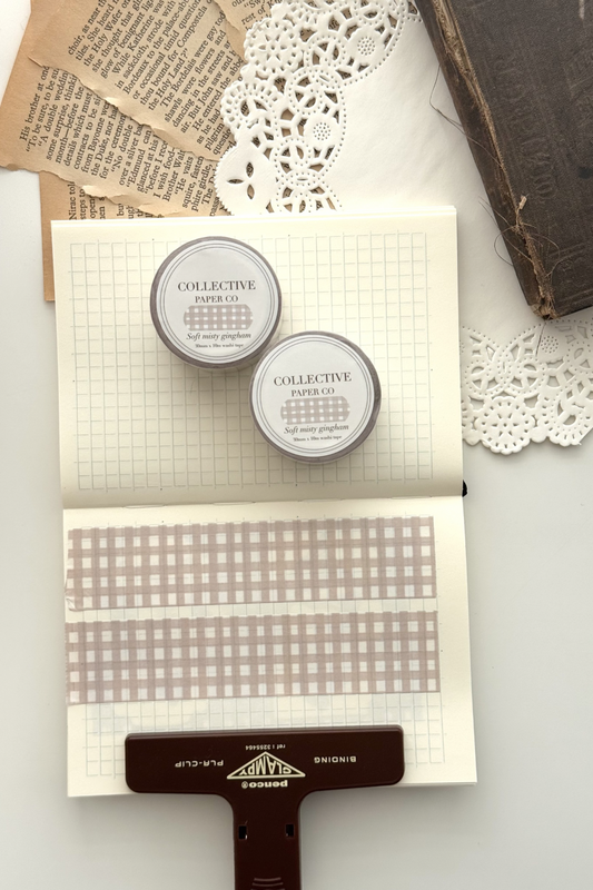 Collective Paper Co washi tape - Soft misty gingham
