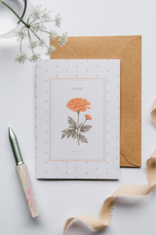 Marigold Flower Card