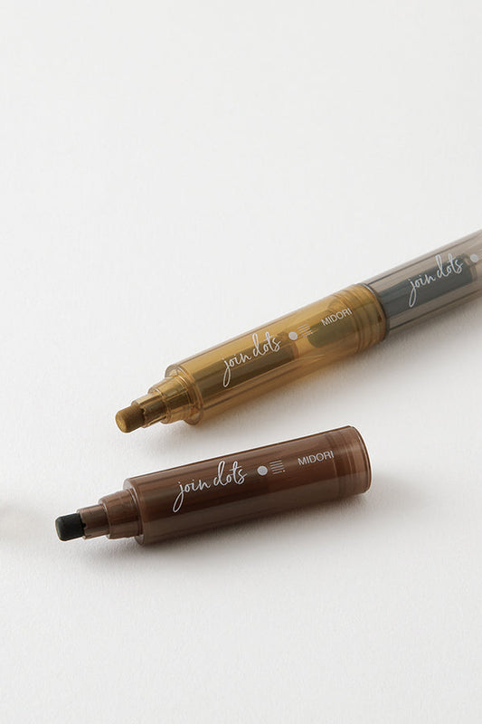 Midori Connecting Pen join dots - Mocha