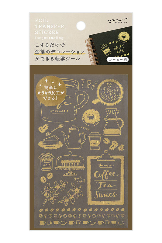 Midori Foil Transfer Sticker - Coffee