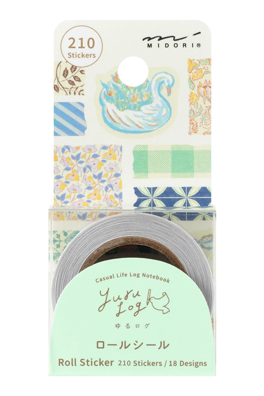 Midori Yuru Log Roll Sticker - Antique