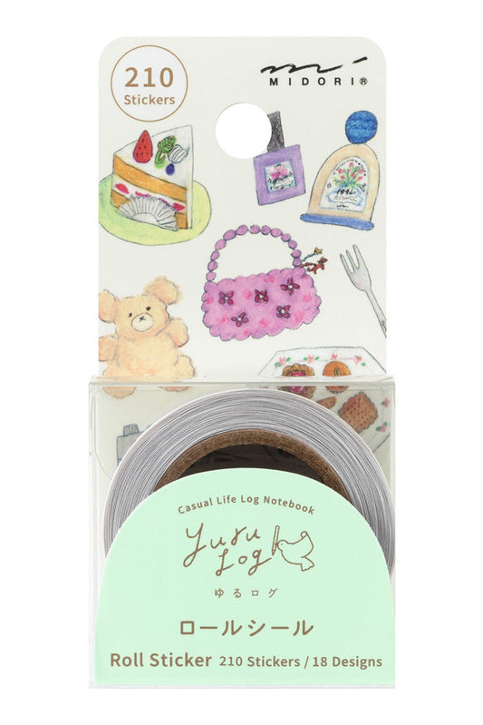 Midori Yuru Log Roll Sticker - Motifs