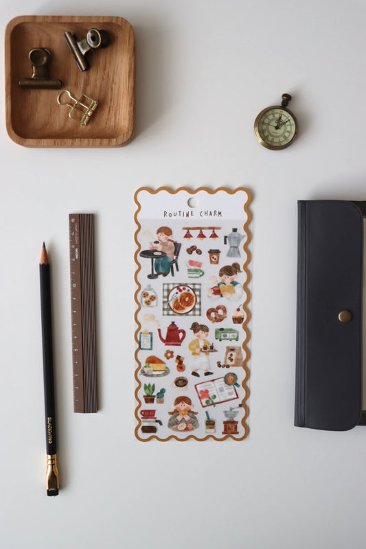Mind Wave Routine Charm Sticker - Cafe (brown)