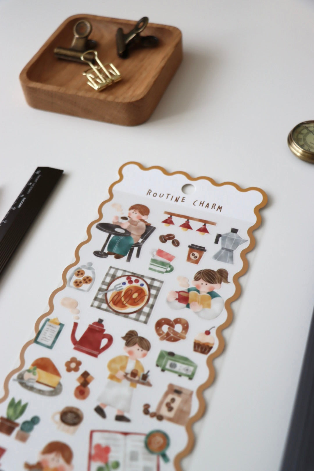 Mind Wave Routine Charm Sticker - Cafe (brown)