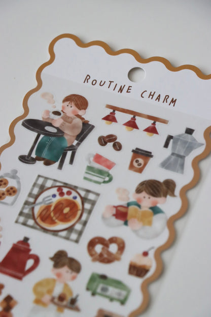 Mind Wave Routine Charm Sticker - Cafe (brown)