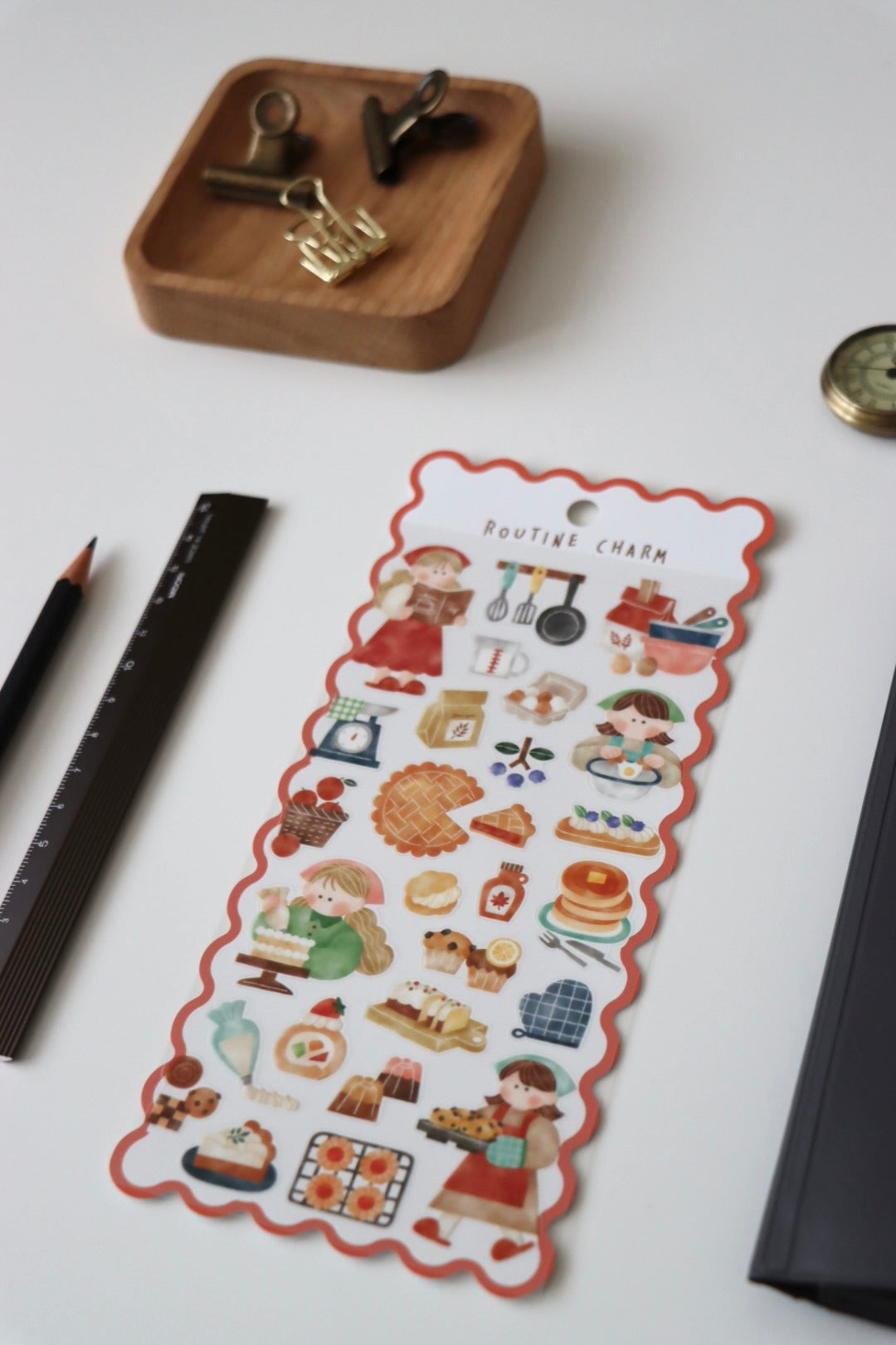 Mind Wave Routine Charm Sticker - Cooking (red)