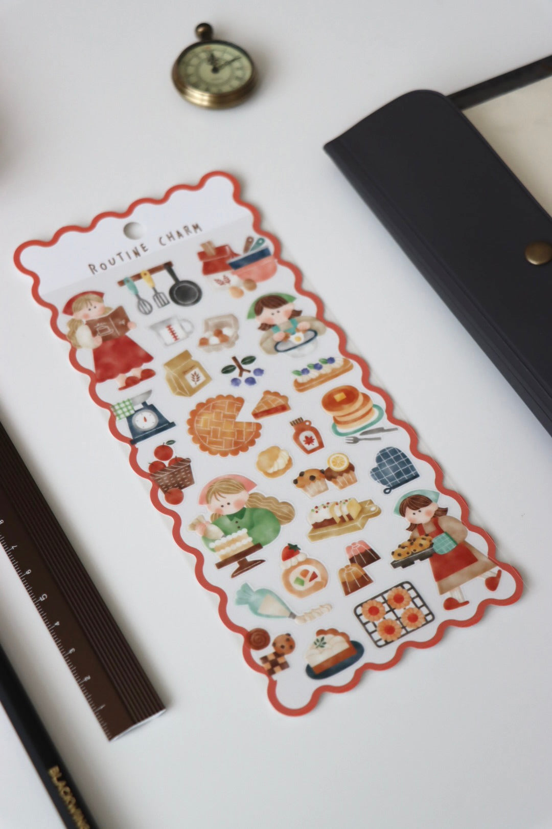 Mind Wave Routine Charm Sticker - Cooking (red)