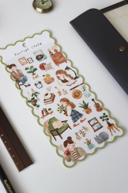 Mind Wave Routine Charm Sticker - Interior (green)