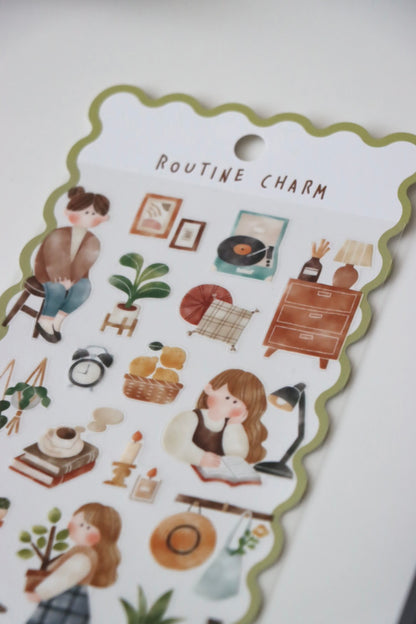 Mind Wave Routine Charm Sticker - Interior (green)