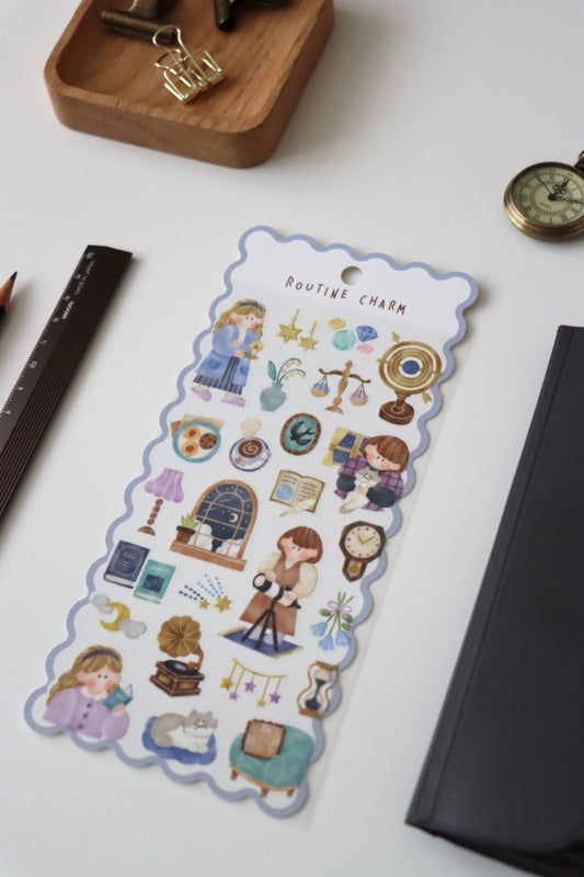 Mind Wave Routine Charm Sticker - Night (blue)