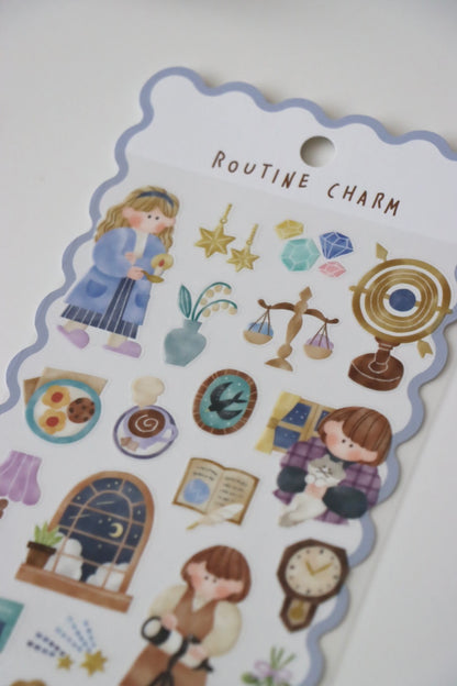 Mind Wave Routine Charm Sticker - Night (blue)
