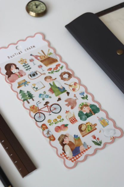 Mind Wave Routine Charm Sticker - Picnic (pink)