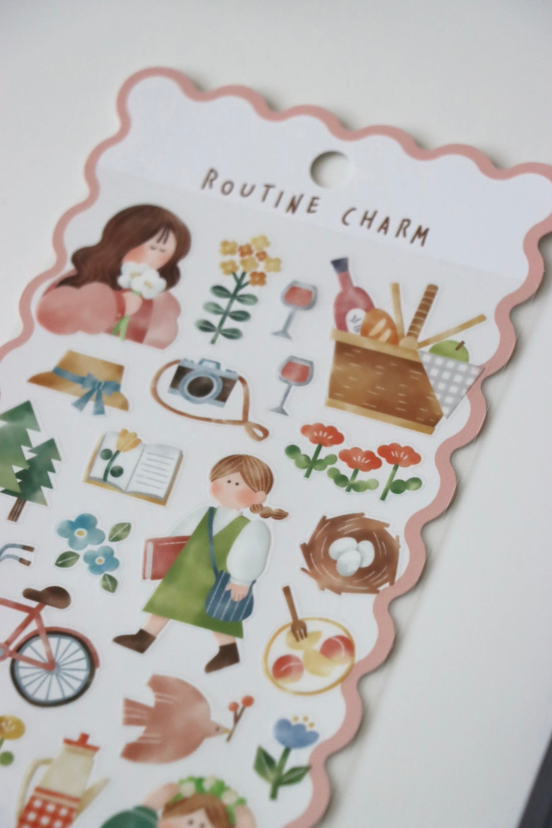 Mind Wave Routine Charm Sticker - Picnic (pink)