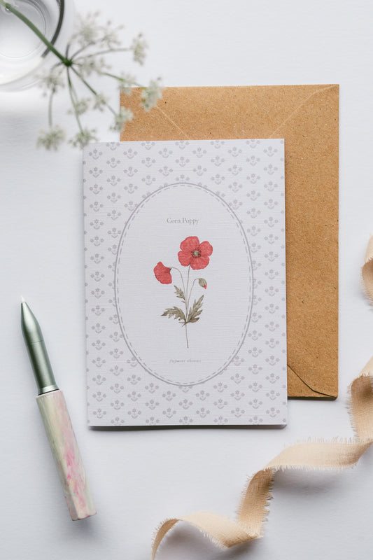 Poppy Flower Card