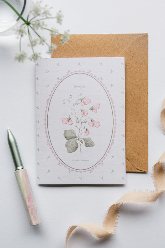 Sweet Pea Flower Card