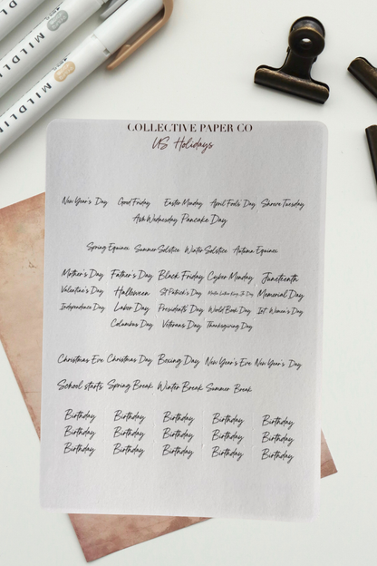 Holiday and special days