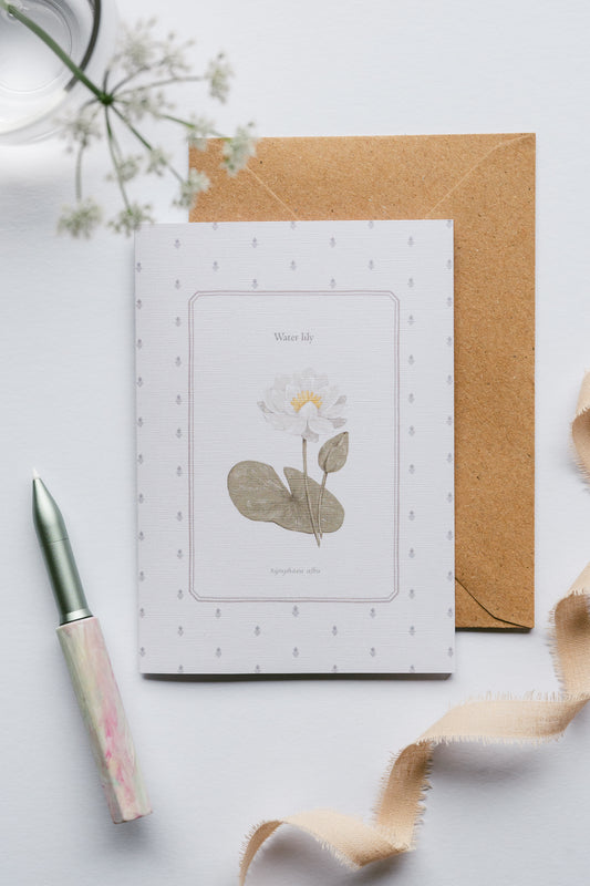 Water Lily Flower Card