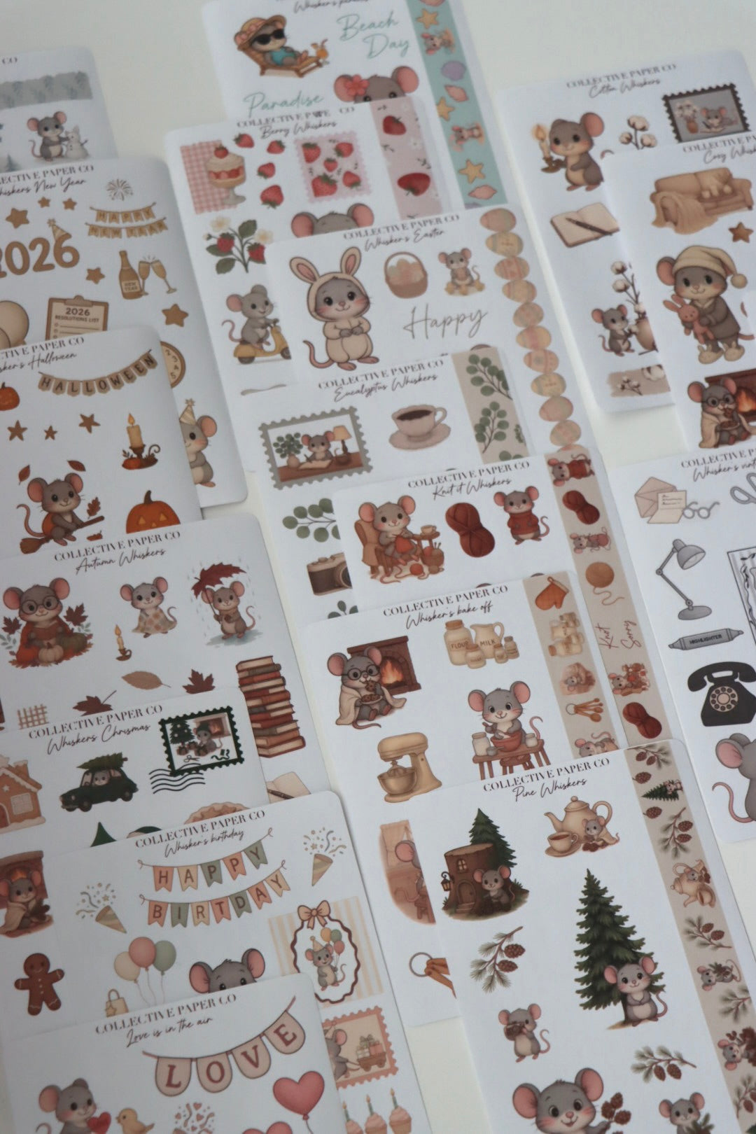 Own the full adventure - all 19 washi paper sticker sheets from Whisker’s Collection, brought together in one charming bundle. Printed on delicate Japanese washi paper and finished with care in our cosy London home studio, each sheet captures the playful spirit of Whisker and friends. Whether you’re journaling, scrapbooking, or curating your stationery trove, this collector’s edition is a heartwarming gift for cat lovers, storytellers, and dreamers alike.