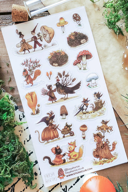 Stickii Club x Freya Hartas - Autumn Woodland Whimsy Sticker Sheet