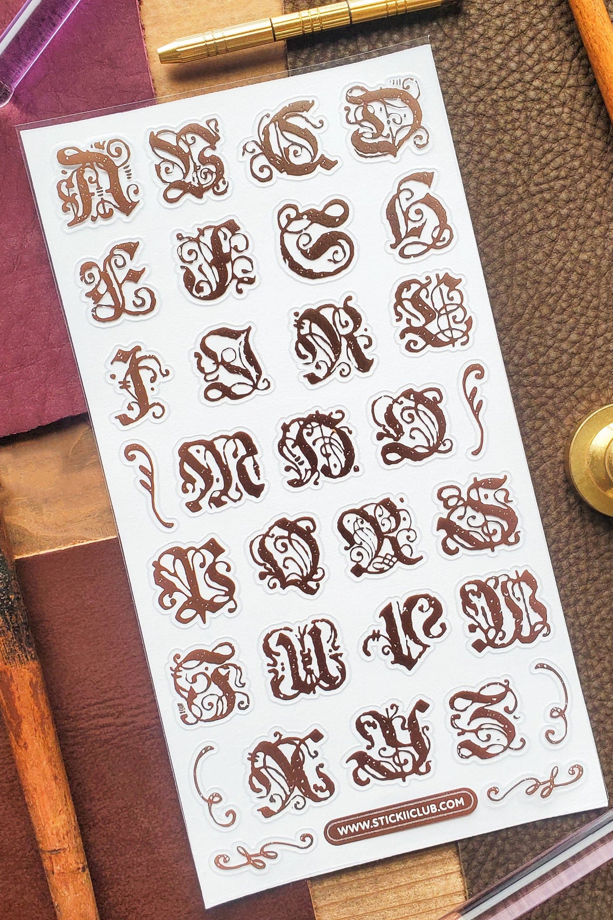 Stickii Club - Ornate Alphabet Sticker Sheet