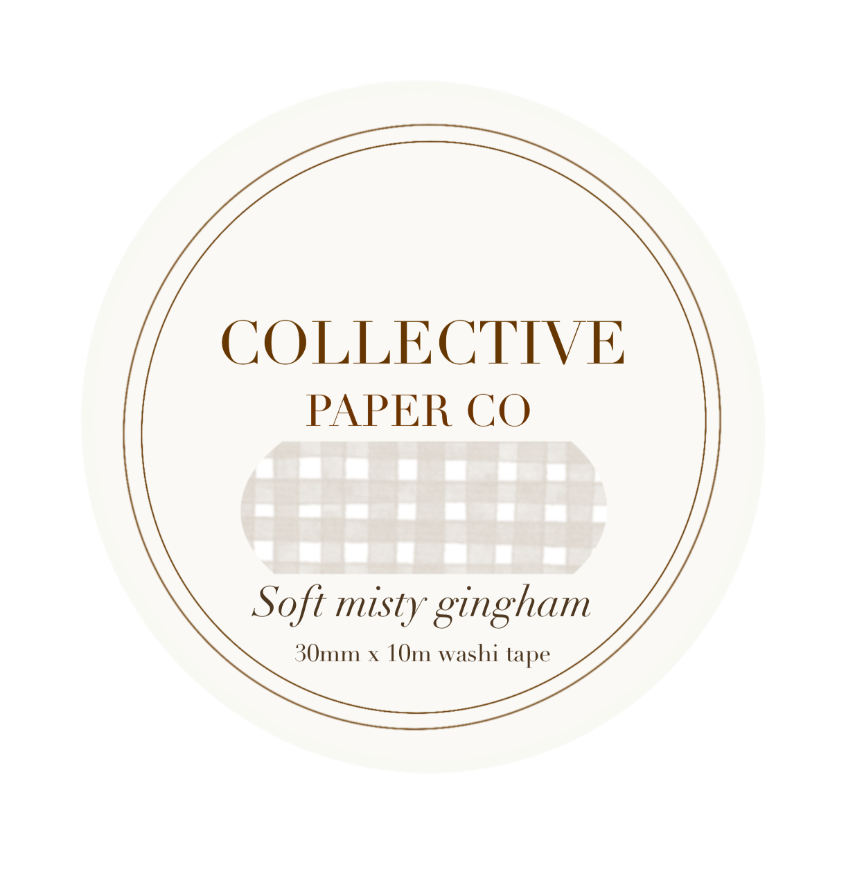 Collective Paper Co washi tape - Soft misty gingham