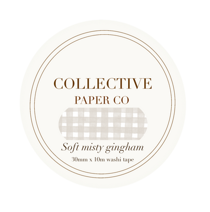 Collective Paper Co washi tape - Soft misty gingham