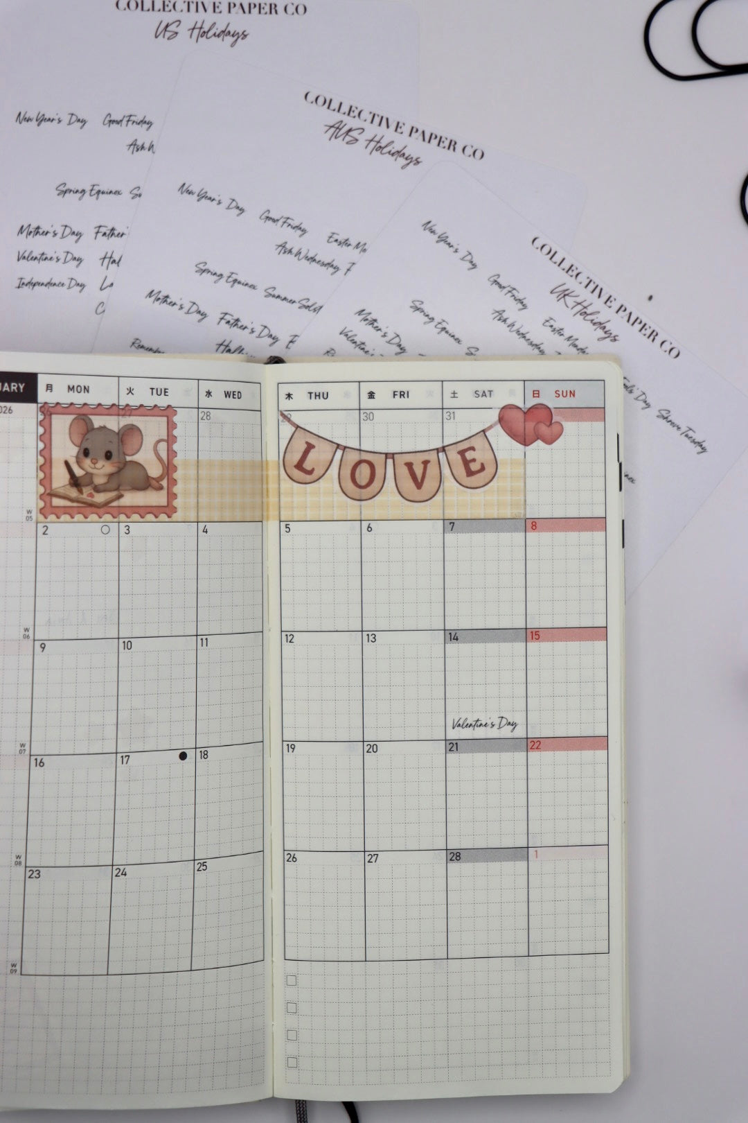 Holiday and special days sticker sheet with festive icons for birthdays and celebrations