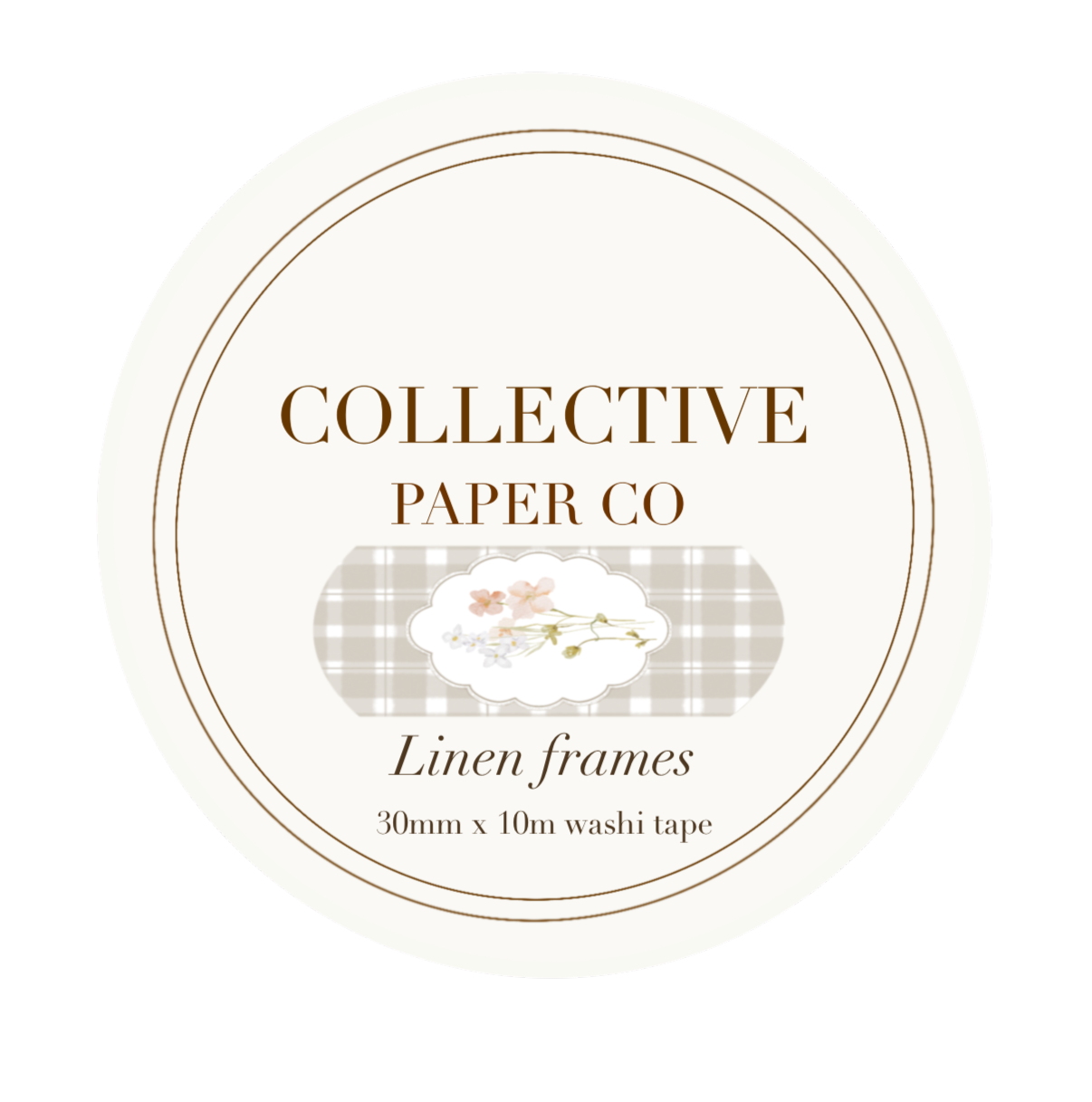 Collective Paper Co washi tape - Linen frames