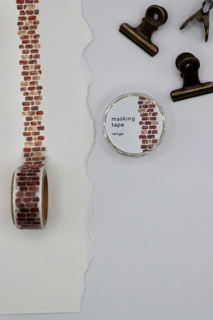 Mind Wave masking tape Renga Brick with brick inspired pattern