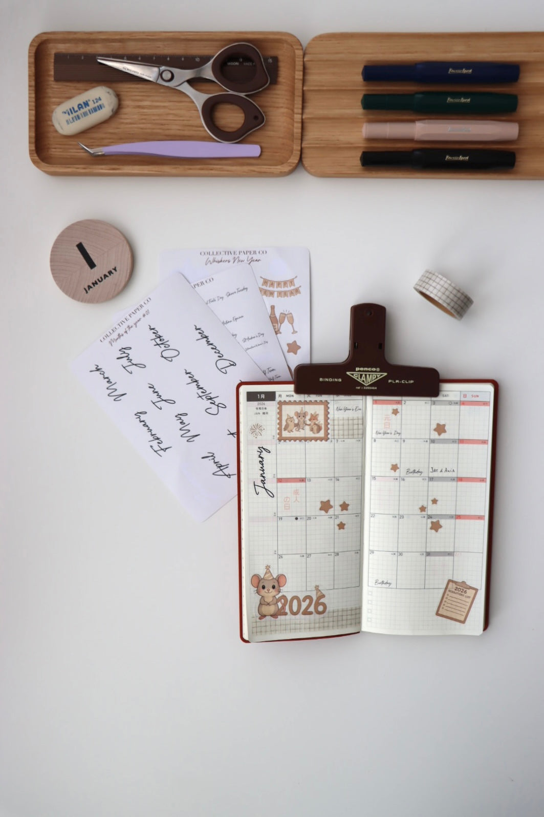 Months of the Year sticker sheet with month labels for calendars and bullet journals