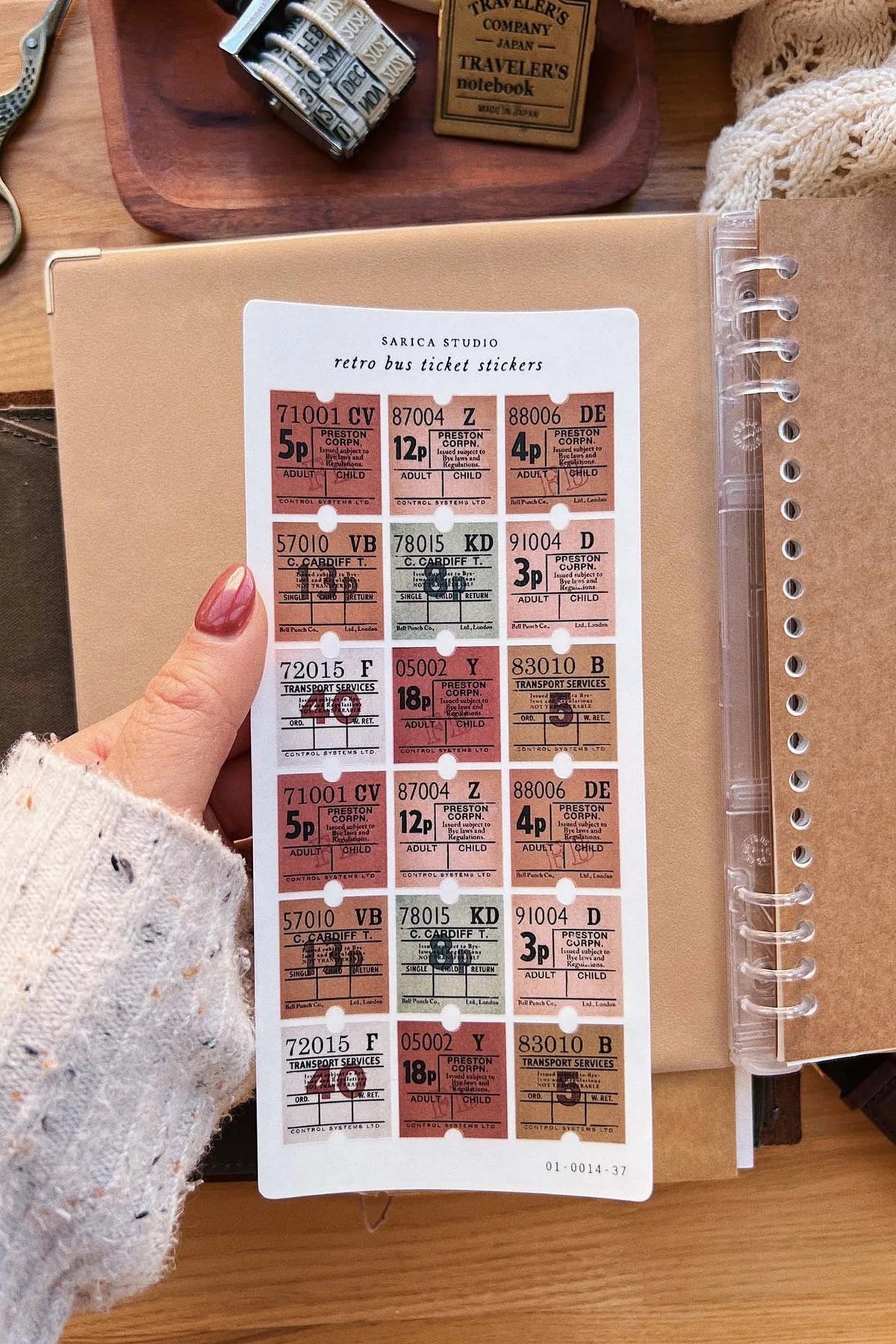 Sarica Studio - retro bus ticket stickers