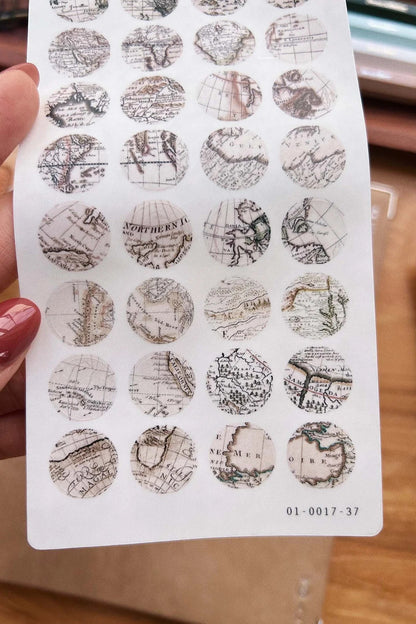 Sarica Studio - vintage map dot stickers
